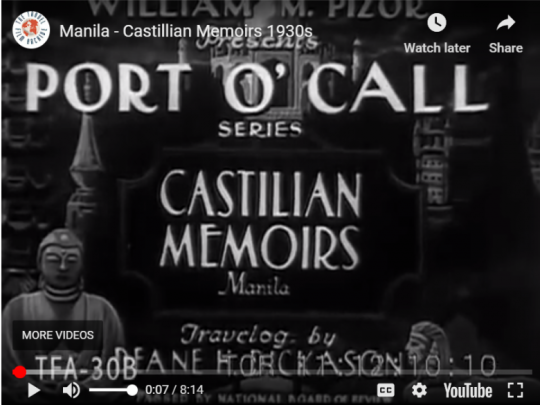 Port O' Call Castillian Memoirs - Manila (ca. 1930)