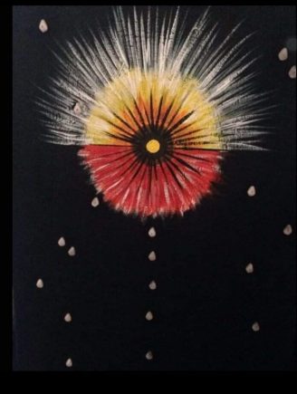 TEARDROPS IN THE RAIN, MIXED MEDIA, 12”X24”