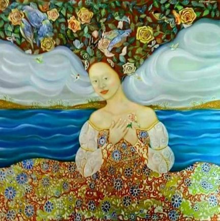 Arlene de Castro Anonuevo “La Vie En Rose” (interpretation of the song, “La Vie En Rose”)
4 ft. x 5 ft., Oil on Canvas